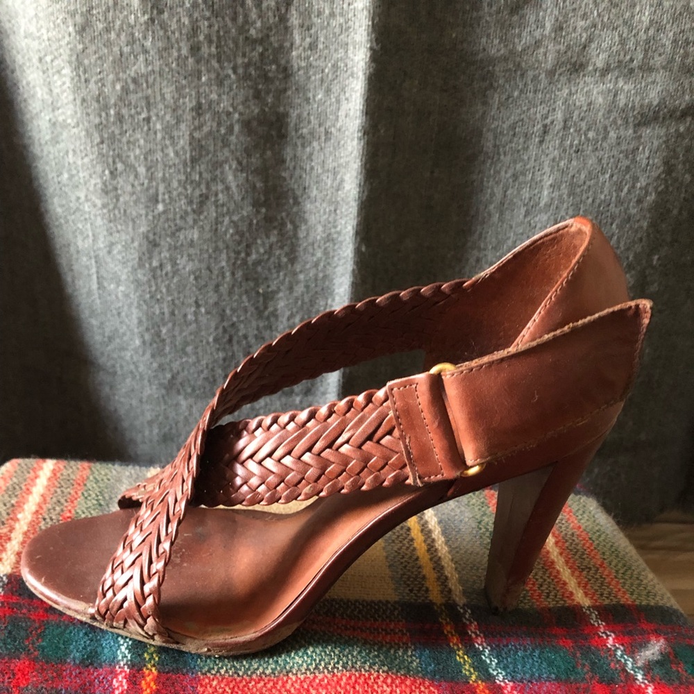 Brown woven sandals